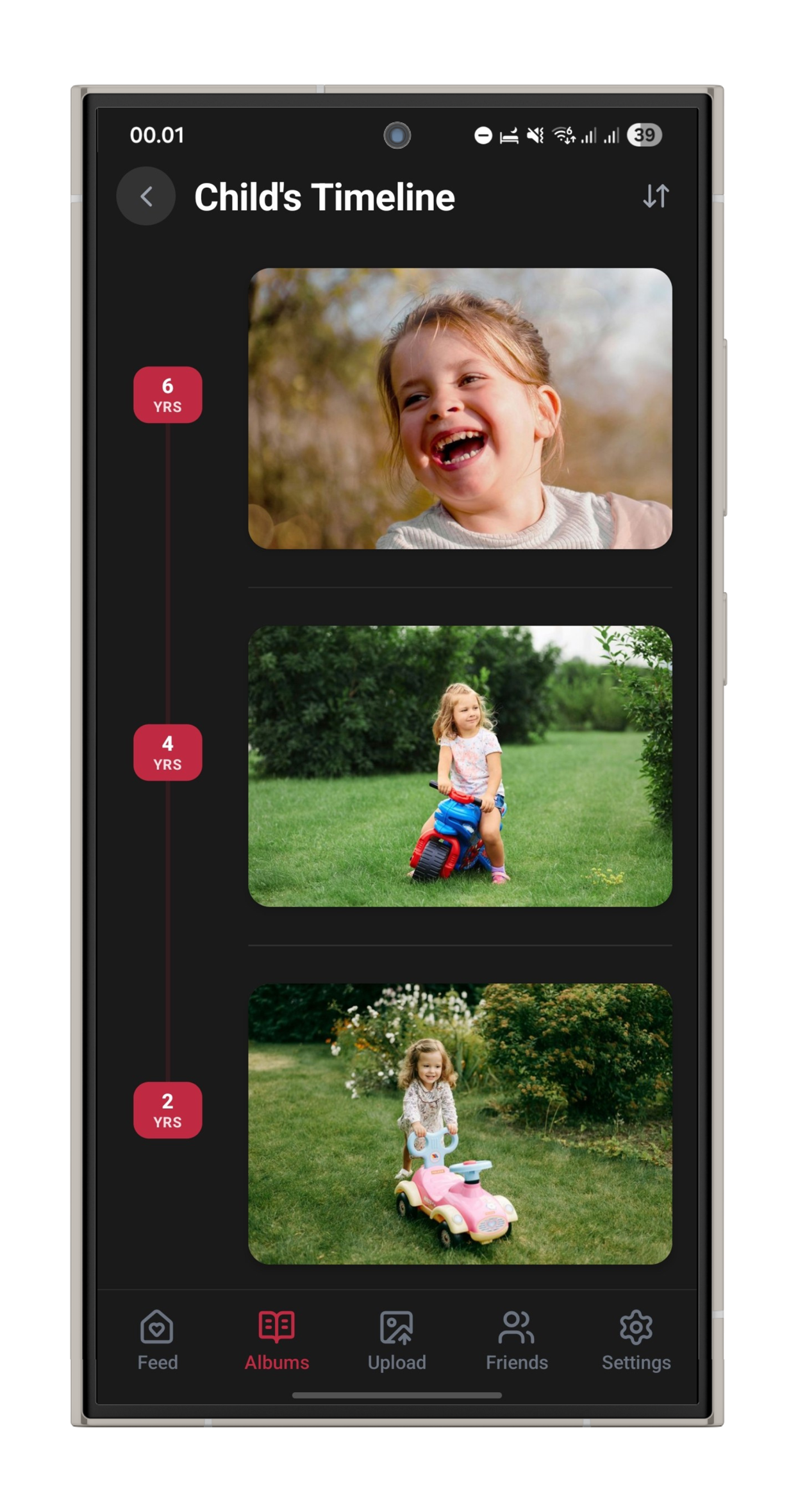 Girl's timeline on Samsung